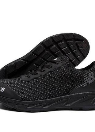 Мужские летние кроссовки сетка new balance black, мужские кеды текстильные черные. мужская обувь4 фото