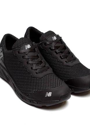 Мужские летние кроссовки сетка new balance black, мужские кеды текстильные черные. мужская обувь2 фото