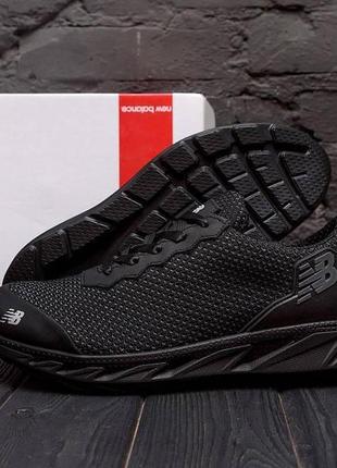 Мужские летние кроссовки сетка new balance black, мужские кеды текстильные черные. мужская обувь8 фото