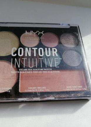 Палетка nyx cosmetics contour intuitive palette (plum metals)