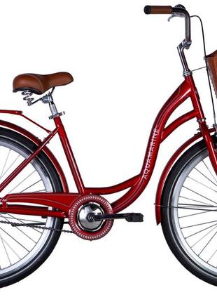 Велосипед st 26" dorozhnik aquamarine тормозная рама- с багажником задн st с корзиной pl с крылом st 2024
