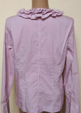 Хлопковая винтажная блуза полоска рюши van laack /3712/5 фото