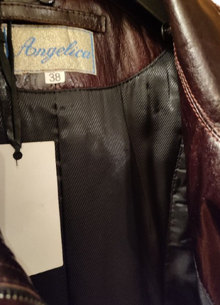 Куртка авиатор коричневая, натуральная кожа, р. 38/44/s, женская7 фото