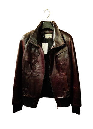 Куртка авиатор коричневая, натуральная кожа, р. 38/44/s, женская8 фото