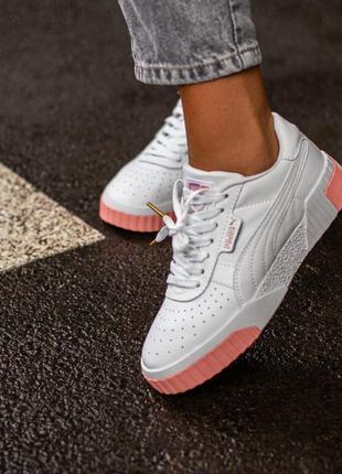 Puma cali remix white pink стильные кроссовки пума белые (36-41)💜2 фото