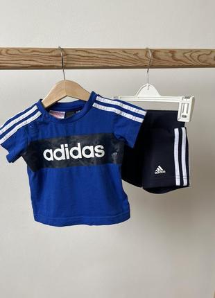 Костюм адідас adidas для новонароджених 0 3 місяці шорти футболка для немовлят спортивний костюм adidas