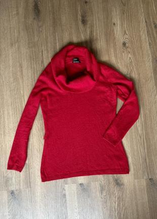 Теплая кофточка кофта красная свитер из кашемира кашемир f&amp;f размер l-xl 100% кашемир