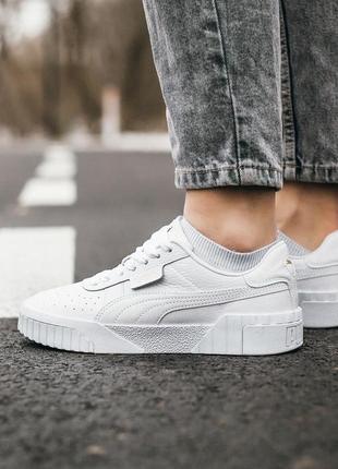 Puma cali remix all white кроссовки-кеды пума белого цвета (36-41)💜