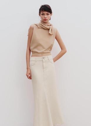 Джинсова спідниця середньої довжини z1975 zara