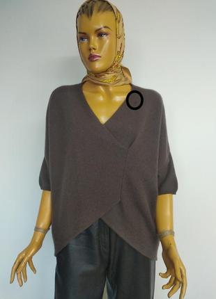 Brunello cucinelli натуральний базовий жіночий кашеміровий оверсайз джемпер светр кофта пуловер коричневого кольору 100% кашемір оригінал s m l9 фото