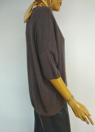 Brunello cucinelli натуральний базовий жіночий кашеміровий оверсайз джемпер светр кофта пуловер коричневого кольору 100% кашемір оригінал s m l4 фото