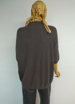 Brunello cucinelli натуральний базовий жіночий кашеміровий оверсайз джемпер светр кофта пуловер коричневого кольору 100% кашемір оригінал s m l5 фото