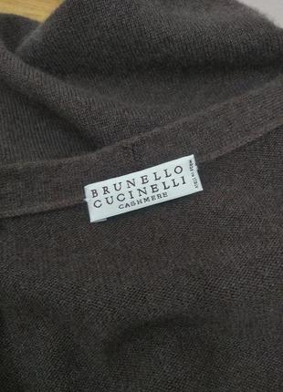 Brunello cucinelli натуральний базовий жіночий кашеміровий оверсайз джемпер светр кофта пуловер коричневого кольору 100% кашемір оригінал s m l6 фото