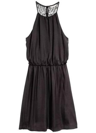 Чёрное платье с кружевом на спине h&m6 фото