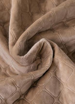 Покривало  «velour» золотий беж/ромб круглий🧸
