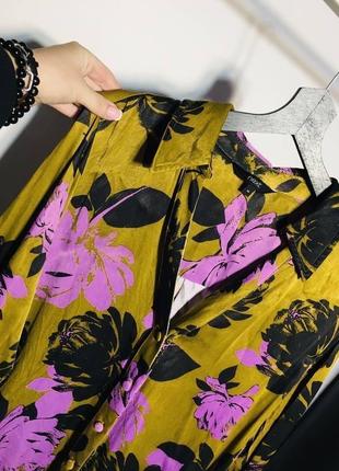 Плотная сатиновая рубашка в цветах от next2 фото