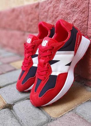 Женские кроссовки new balance 327 красные с черным скидкость sale <unk> smb