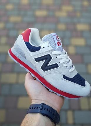 Женские кроссовки new balance 574 серые с синим снижка sale <unk> smb