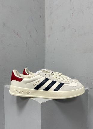 Кросівки adidas gazelle × gucci white blue red