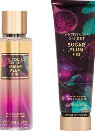 Подарочный набор victoria's secret sugar plum fig спрей 250 мл + лосьон 236 мл