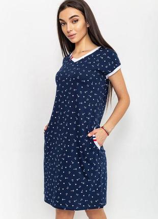 Сукня жіноча домашня 219rt-421, колір темно-синій, 219rt-360