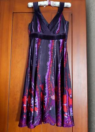 Плаття літо фіолет принт колір під груди vila s візерунок разноцв еластан2 фото