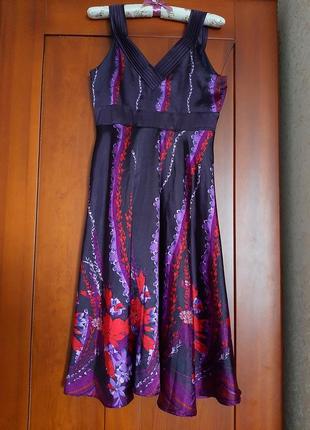 Плаття літо фіолет принт колір під груди vila s візерунок разноцв еластан4 фото