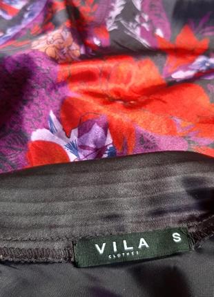 Плаття літо фіолет принт колір під груди vila s візерунок разноцв еластан7 фото