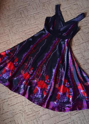 Плаття літо фіолет принт колір під груди vila s візерунок разноцв еластан9 фото