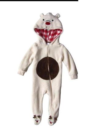 Теплий комбінезон ромпер людина боді кігурумі олень новорічний новий рік різдвяний christmas