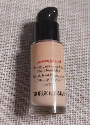 Тональна основа для обличчя giorgio armani power fabric + spf 20, відтінок 3. обєм 18 ml.