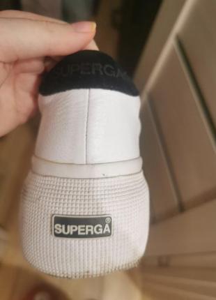 Белые кожаные кеды superga5 фото