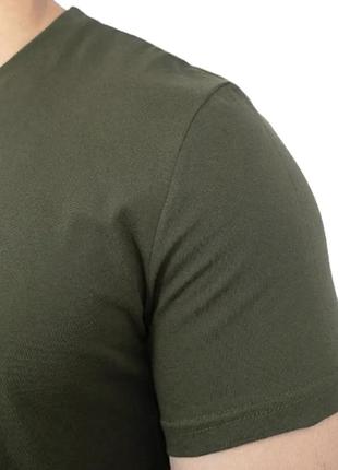 Чоловіча повсякденна футболка хакі однотонна базова трикотажна футболка 100% бавовна кольору хакі s-xxxl3 фото