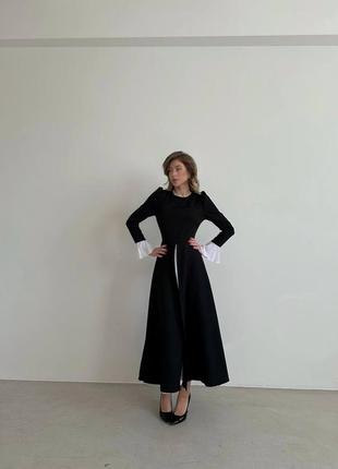 Элегантное платье макси,миди,длиное,закрытое s-m;m-l черный,женственное2 фото