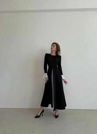 Элегантное платье макси,миди,длиное,закрытое s-m;m-l черный,женственное3 фото