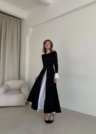 Элегантное платье макси,миди,длиное,закрытое s-m;m-l черный,женственное1 фото