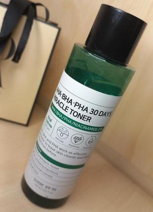 Кислотный очищающий тонер для проблемной кожи some by mi aha-bha-pha toner тонер тоник...