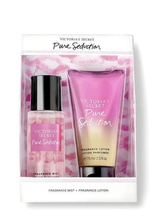 Подарунковий парфумований набір victoria’s secret pure seduction лосьйон і спрей для тіла 2*75 мл