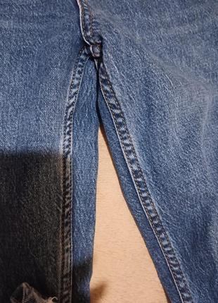 Темно-синие джинсы ровного кроя5 фото