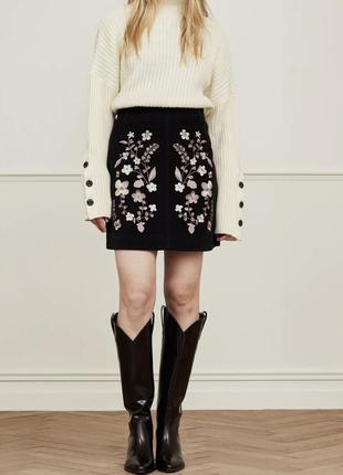 Fabienne chapot сorduroy victoria embro skirt floral black rrp - $140 жіноча, преміальна спідниця