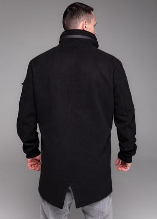 Мужская куртка из кашемира черная повседневная куртка с воротником стойка "city"4 фото