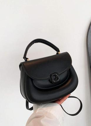 Женская классическая сумка 10276 кросс-боди на ремешке через плечо черная2 фото