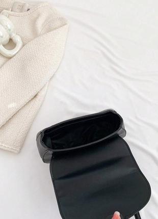 Женская классическая сумка 10276 кросс-боди на ремешке через плечо черная6 фото