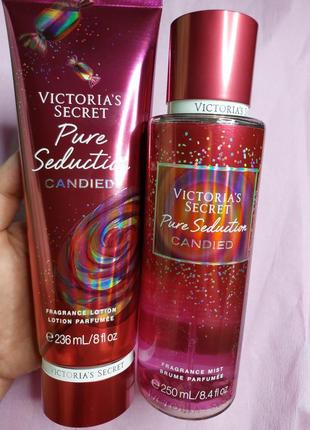 Набор спрей и лосьон для тела pure seduction candied victoria’s secret mist lotion