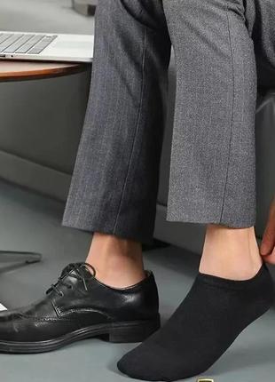10 пар чорний чоловічих шкарпеток-човників з поліестеру2 фото