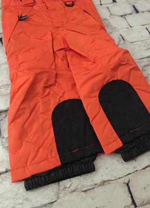 Лыжные штаны на подтяжках цвет оранжевый в паковке6 фото