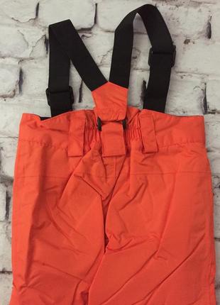 Лыжные штаны на подтяжках цвет оранжевый в паковке8 фото