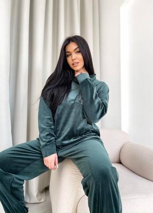 Роскошный велюровый костюм со стразами (большие размеры батал)