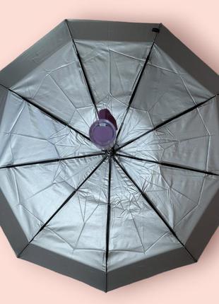 Женский зонт полуавтомат складной,абстракция,  серебряныйдождь. парасоля жіноча напівавтомат  срібний дощ8 фото