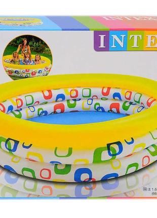 Дитячий надувний басейн intex 168х38 см круглий 58449 "геометрія", 581 л, від 2 років, інтенекс2 фото